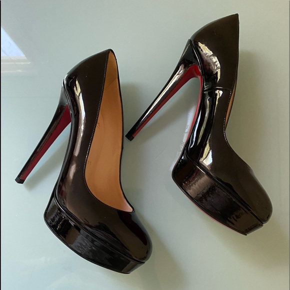 Authentic Christian Louboutin - Black Leather Bianca Platform Pumps Size 36 New - Picture 2 of 16